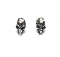 E000806 Genuine Sterling Silver Earrings Skull Solid Hallmarked 925 Handmade